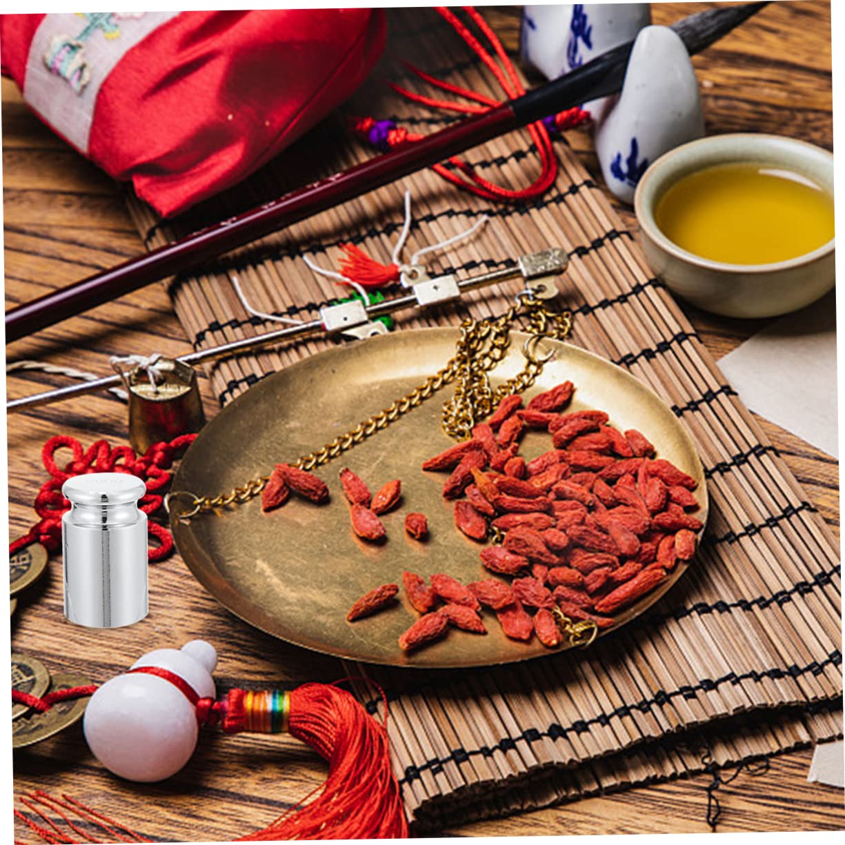 BELLIFFY High Precision Gram Weights 200g Calibration Steel Weights Precision Chrome Plated Scale Calibration Tool