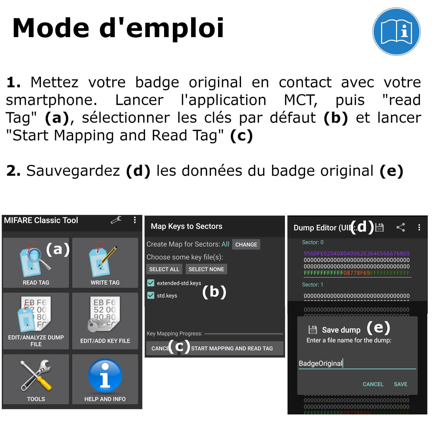 Badges RFID MBL Tech 13.56MHz - Lot De 2 Programmable Pour Contrôle D'Accès Android