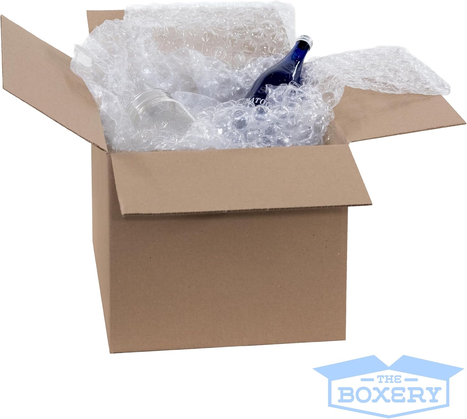 The Boxery 24 in x 65 ft Bubble Roll, Large Bubble 1/2 in Cushioning Wrap, Perforated for Packing Moving Shipping Supplies