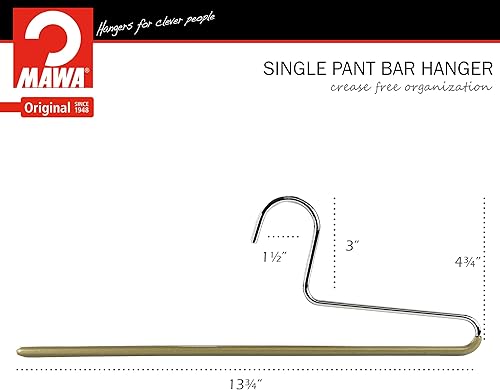 Miniatura 5 de Mawa by Reston Lloyd - Percha antideslizante que ahorra espacio con una sola barra para pantalones, estilo KH1