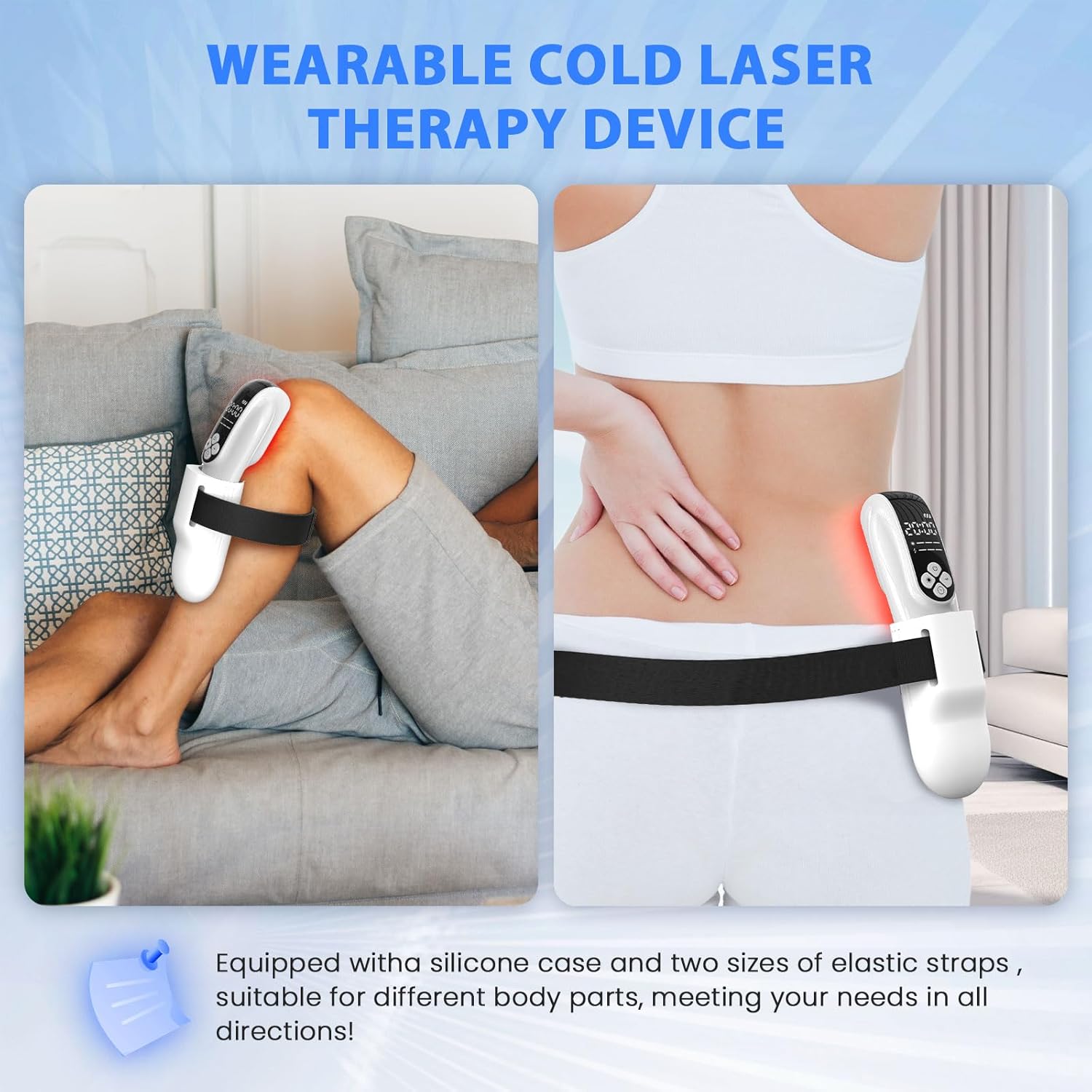 Upgrade Cold Laser Therapy Device, 2-in-1 Laser Therapy Device (4x808nm  12X650nm), Red&Infrared Light Therapy for Deep Tissue, Joint and Muscle Care Fast Recovery-White