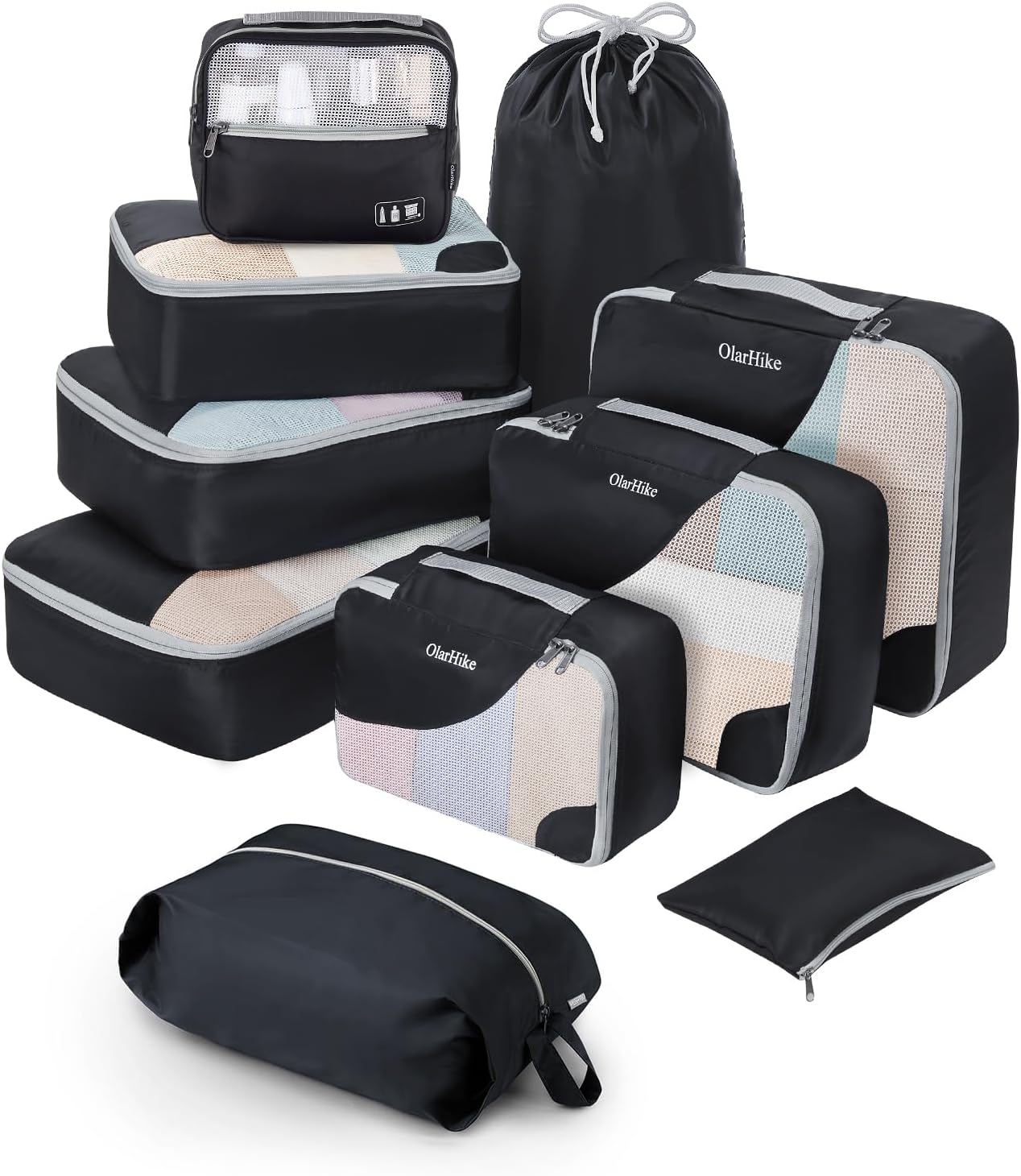 OlarHike 10-Piece Durable Luggage Packing Organizer Set