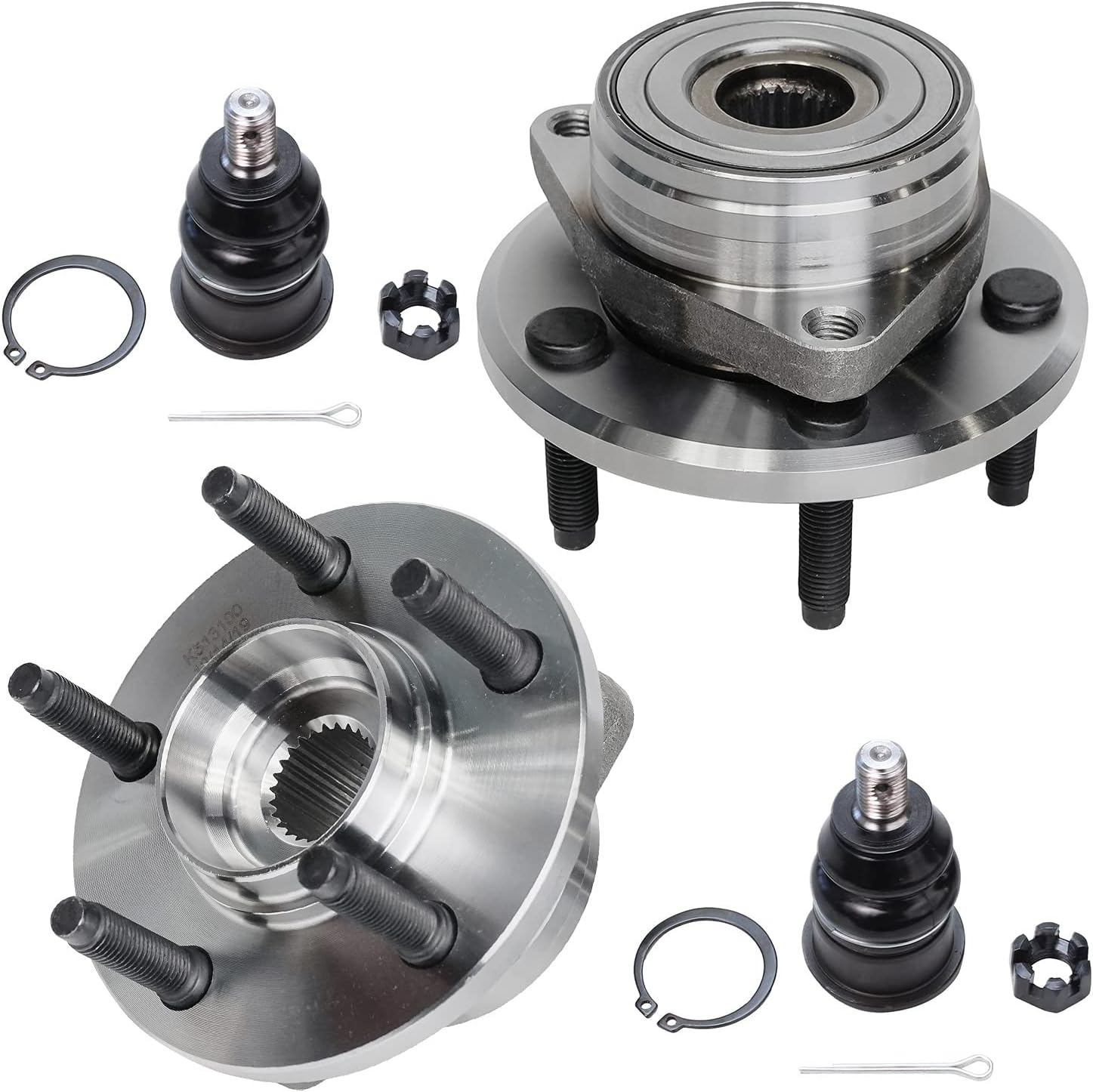 Detroit Axle - 4pc Front Wheel Bearing Hubs Kit for 1996-2007 Ford Taurus 1996-2005 Mercury Sable 1995-2002 Lincoln Continental 2 Wheel Bearing Hubs Assembly 2 Lower Ball Joints Replacement