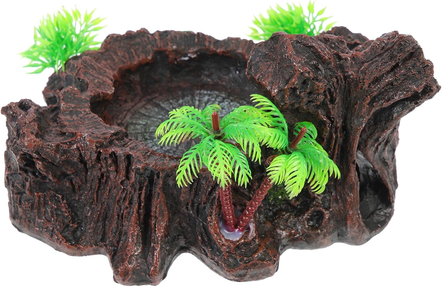 VOSAREA Bearded Dragon Feed Bowl and Dish Resin Food Bowl with Flocked Surface for Reptile Terrarium Feeding and Watering
