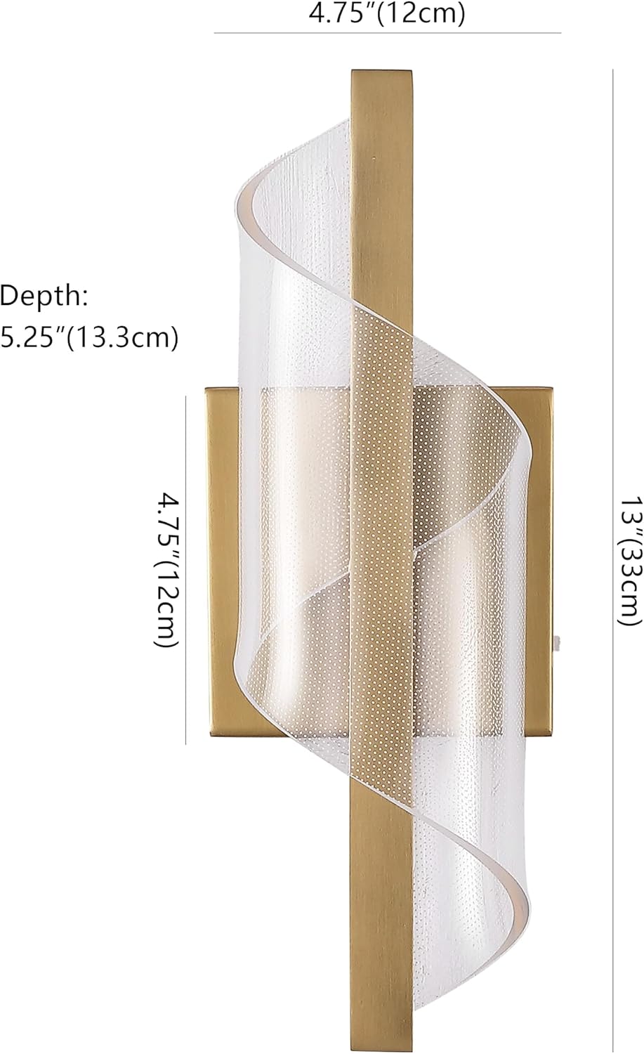 SAFAVIEH Couture - Leighton Acrylic Wall Sconce Light Fixture - Clear & Gold - Dimmable LED Wall Light with Adjustable Color Temperature, Modern Vanity Lighting for Bathroom, Hallway (CTL1111A)