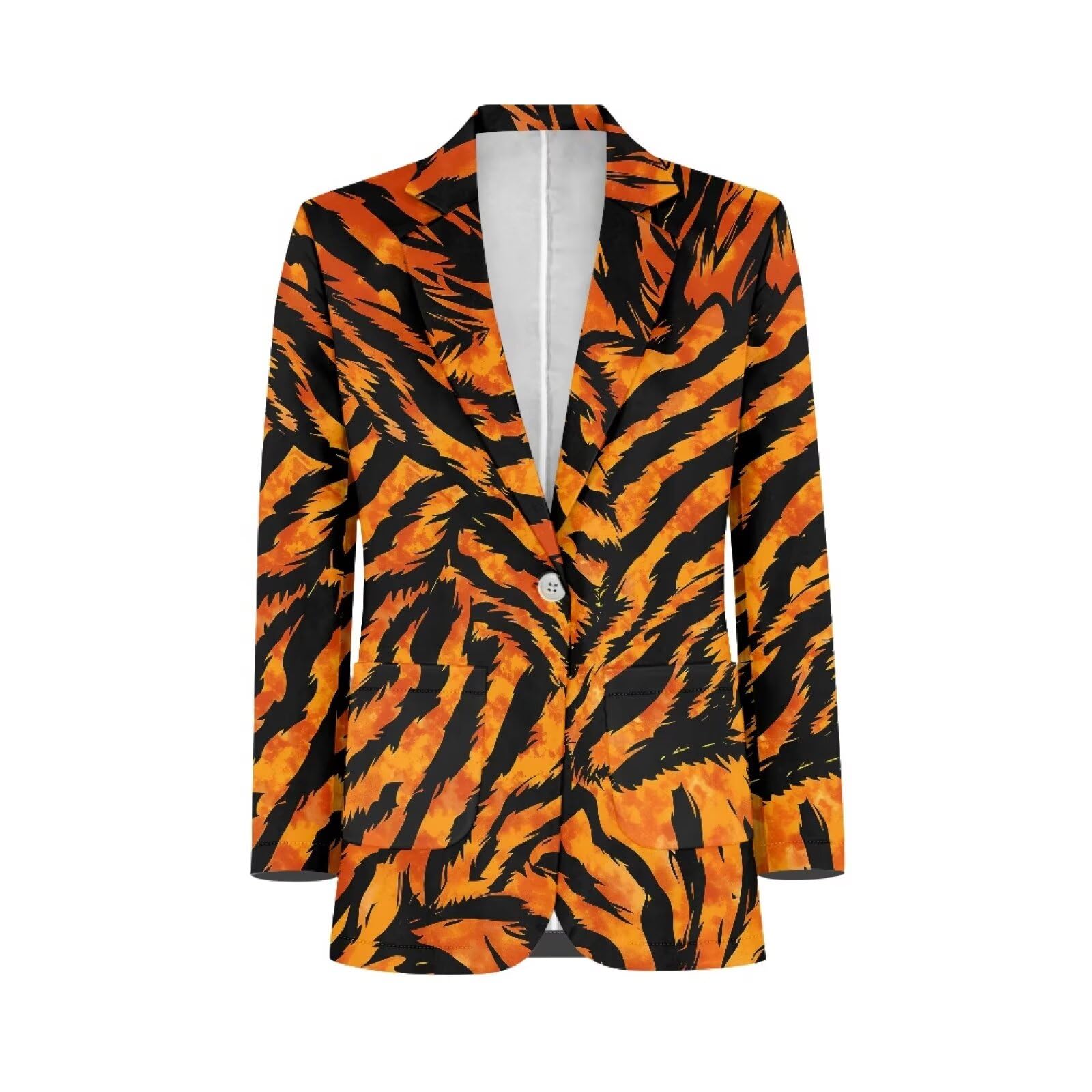 Womens One Button Casual Blazers Lapel Lightweight Suit Jackets Long Sleeve Sports Coat with Pocket