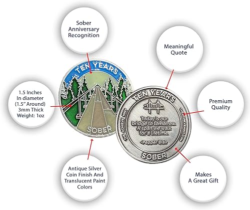 Miniatura 84 de The Achieve Mint Ficha sobria de 13 meses Chip sobrio de trece meses Regalo no AA, medallones no religiosos para hombres y mujeres que celebran