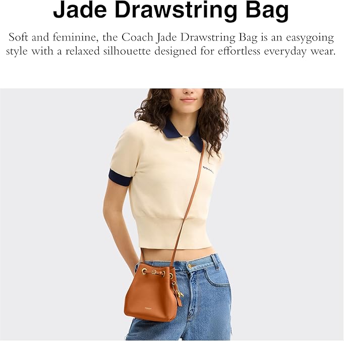 Coach Women's Leather Jade Drawstring Bucket Bag