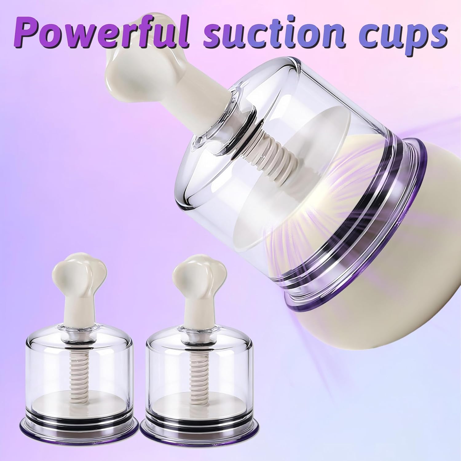 Vacuum Suction Cup Nipple Suckers Rotating Vacuum Twist Suction Cup for Nipple Inverted, Flat and Shy Nipples Heighten Sensitivity and Arousal Enlarger Cans Massage Cups Kinky Sex Toy for Women