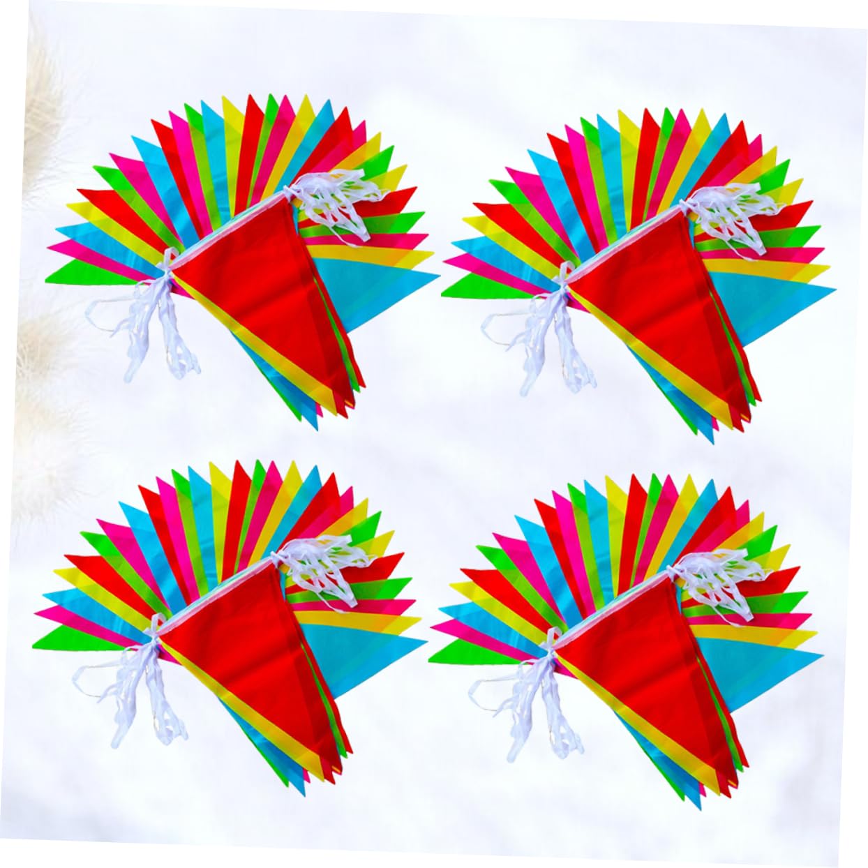 Toyvian 2 Set Da 40 M Di Bandierine Festive Bandierine Con Corda Per Decorazioni Di Feste Di Compleanno Facili Da Confezionare in 4 Confezioni Da 2