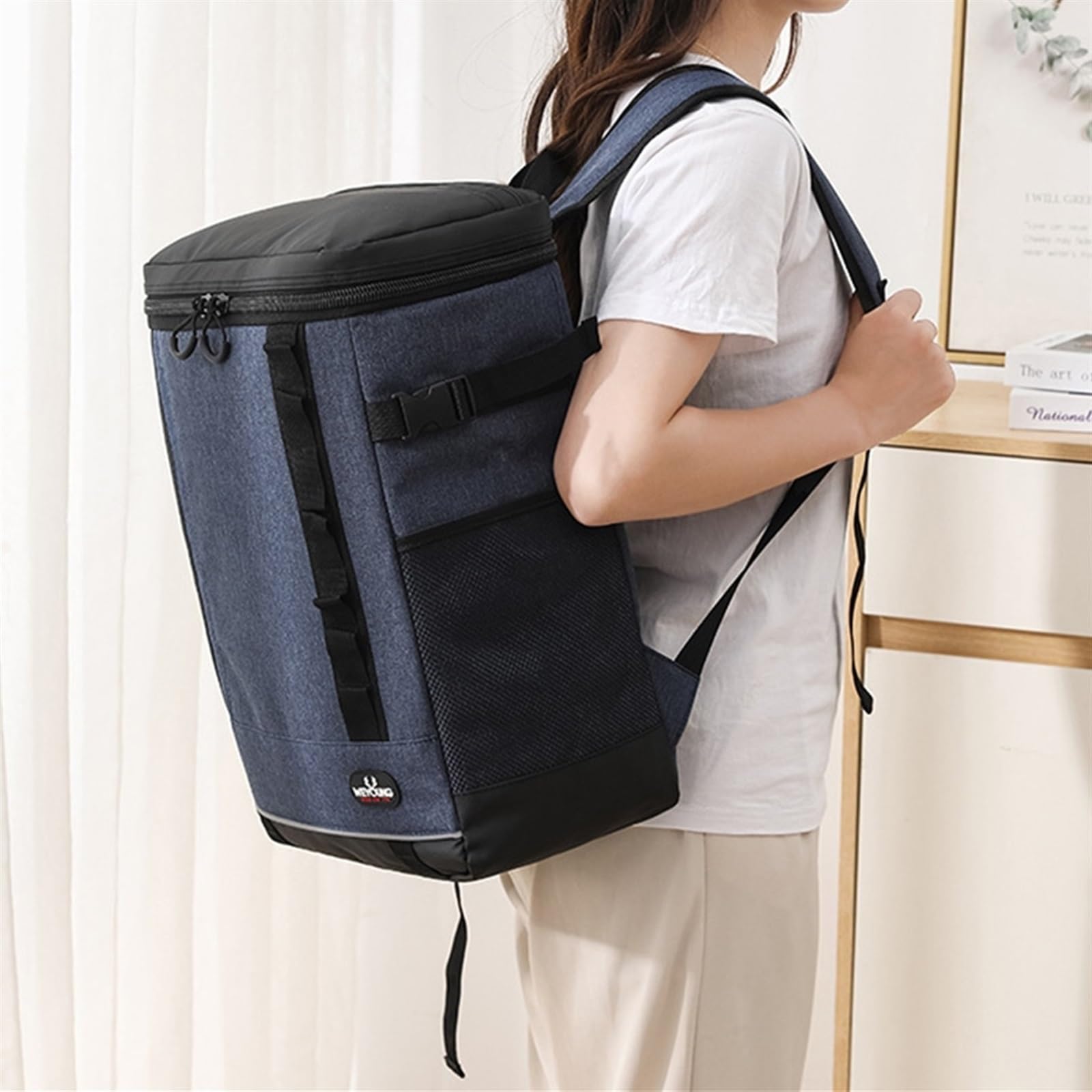 Mochila de senderismo de 24 L, mochila térmica gruesa e impermeable, bolsa térmica grande, refrigerador, bolsa térmica fresca, bolsa térmica para el almuerzo (gris)