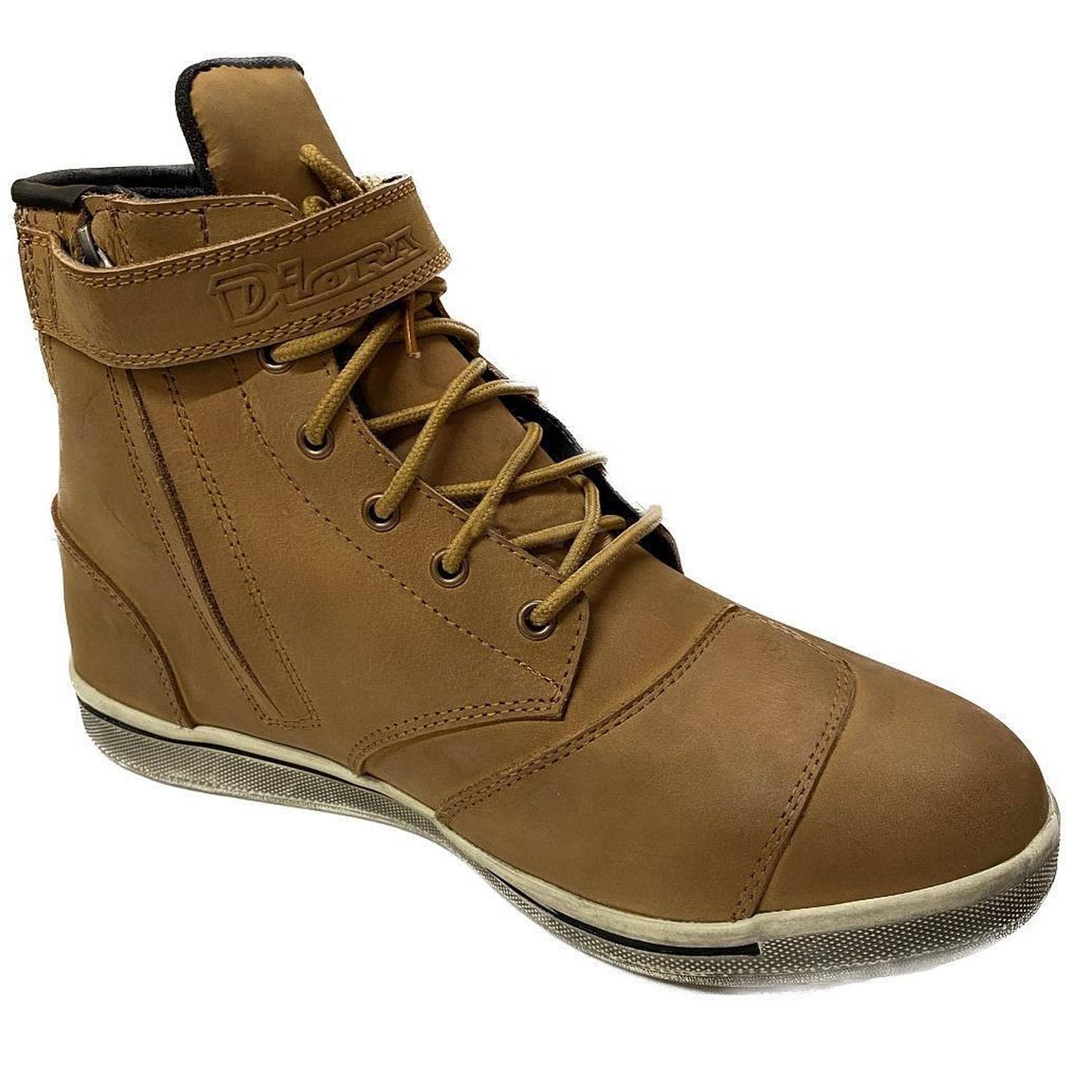 DIORA LUSSO - Stivaletti impermeabili in pelle per moto e tour, stile casual, con certificazione CE, colore marrone chiaro