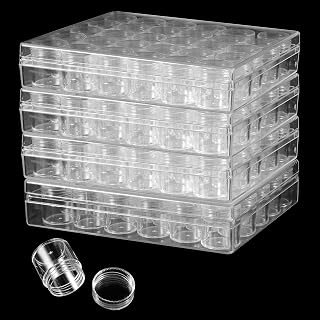 4 Pack 30 Grids Diamond Painting Storage Box with Lids, Clear Embroidery Diamond Beads Storage Containers , for Jewelry Nail Art Accessories DIY Craft