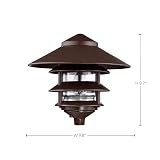 Nuvo SF76/637 One 2 Louver Hood Outdoor Pagoda Landscape Pathway Light, 3 Tier-Large, Old Bronze – view 4