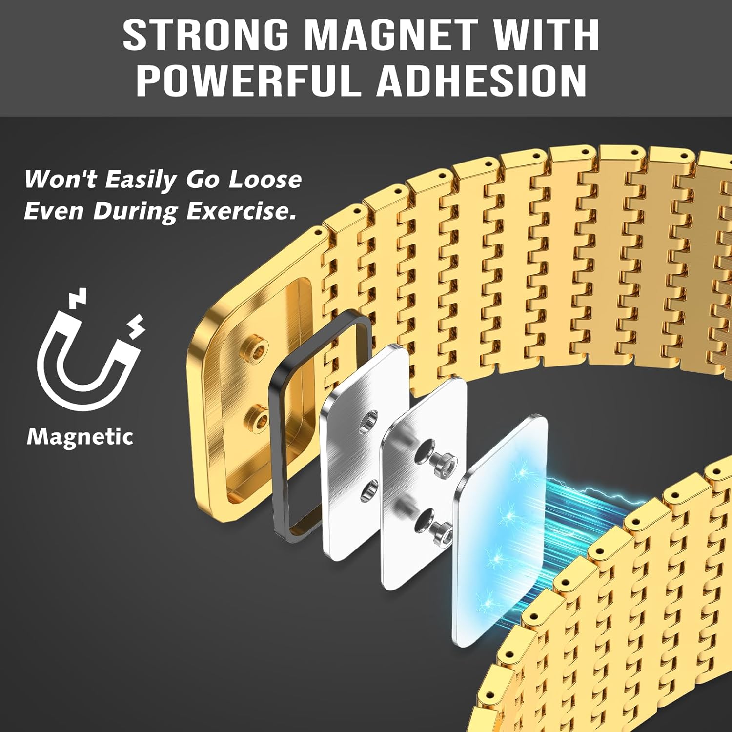 Magnetic Mesh Loop Band Compatible with Apple Watch Band 49mm 46mm 45mm 44mm 42mm 40mm 41mm 38mm Men Women, Stainless Steel Adjustable Metal Strap for iWatch Series 10 9 8 7 6 5 4 3 2 1 Ultra SE - Image 2