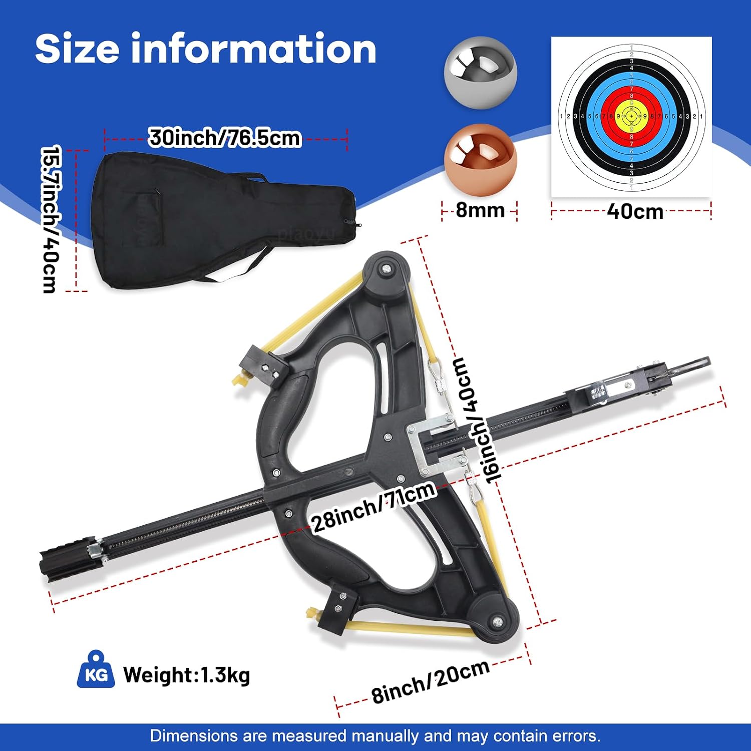 oubert Compound Slingshot for Hunting Sling Shot with 16 Pcs Rubber Strings 200 Pcs Steel Balls and A Storage Bag Both Handed Compound Bow Slingshots Set for Adults Target Practice