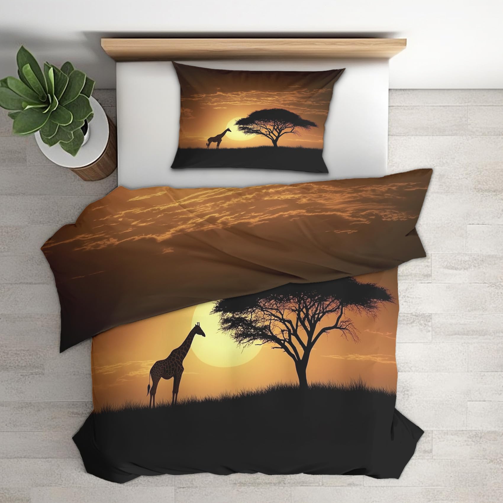 Linge de lit 1 personne Afrique pour transformer la chambre d'enfant en savane sauvage