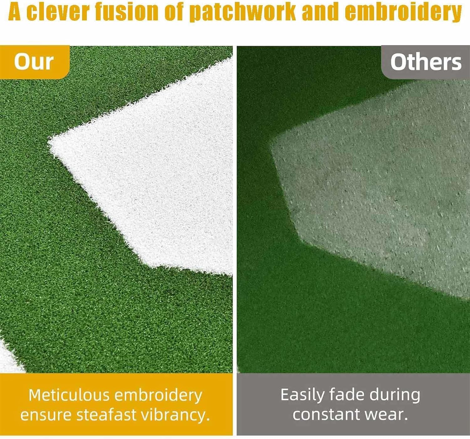 Batting Mats, with Home Plate Batters Box Turf Mat, Hitters Mat, Antislip Baseball Softball Cage Mats for Batting Stance Practice