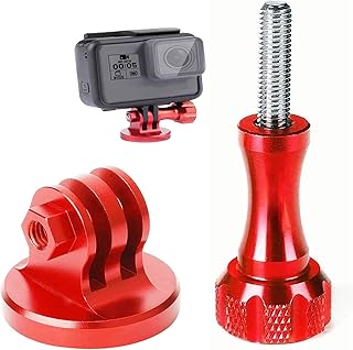 WDZYRM Aluminium Action Camera Tripod Adapter With Aluminum Thumbscrew Compatible Camera Mount Accessory Aluminum Metal Action Camera Tripod Adapter Mount For Gopro Hero 9 8 7 Dji Osmo Action Cameras