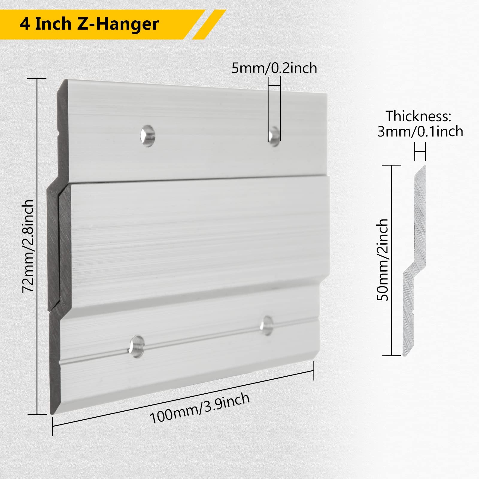 FVIEXE 16 Stück 10.2 cm französische Stollenaufhänger, robuster Metall-Bilderaufhänger mit Z-Stange - Image 2