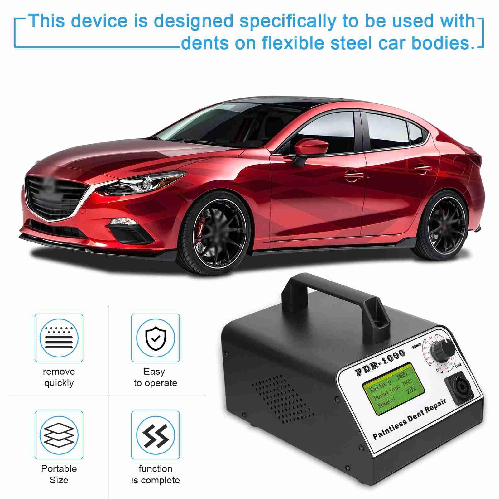 HUIOP Auto Body Dent Repair Machine Przenośne domowe Domowe narzędzie do usuwania zębów Car Paintless Dent Repair Tool Time Power Adjust Button