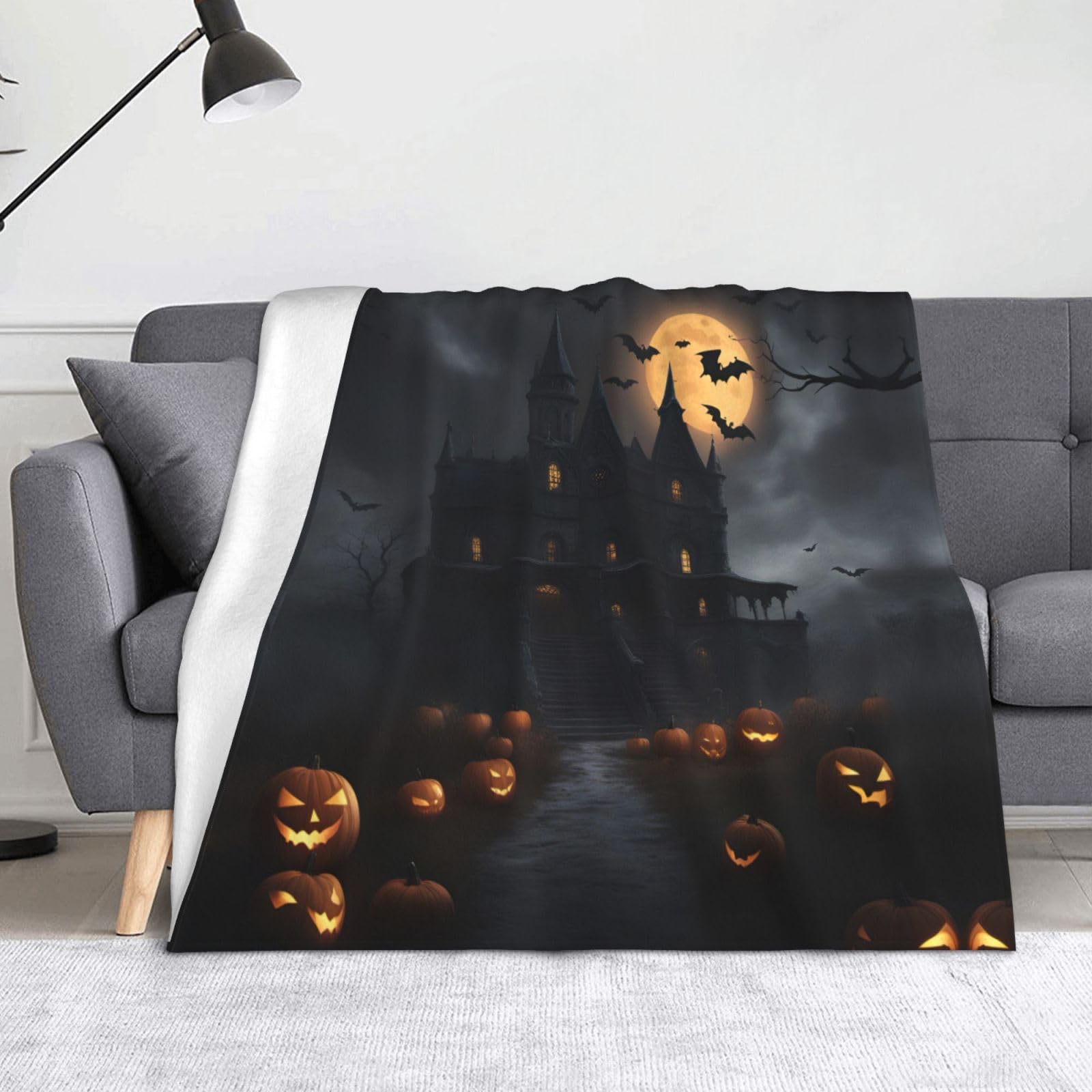 Couverture chaude Halloween imprimé gothique plaid voyage camping