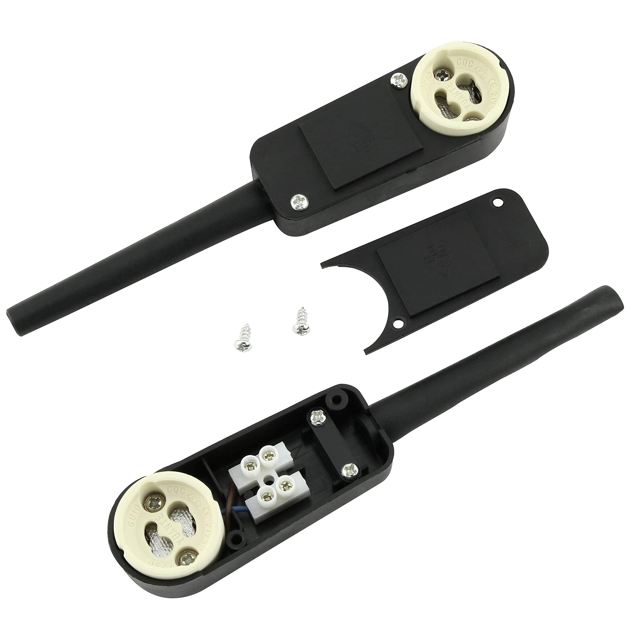 ISOLATECH 100 Portalámparas GU10 Con Caja De Conexiones Para Focos LED | Para Bombillas LED Y Halógenas Hasta 250V/2A, Con Caja De Conexiones, Para Instalación Empotrada