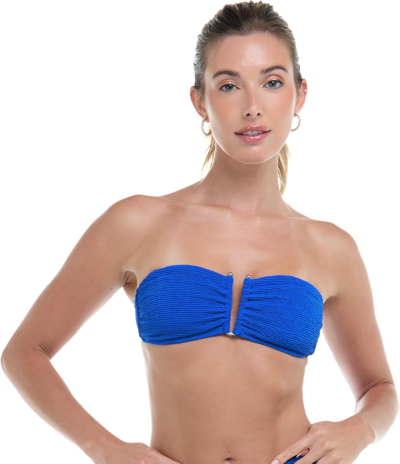 Skye Womens Leslie Bandeau Bikini Top Swimsuit – Removable Soft Cups, U-Wire Support, Side Boning, Removable Straps