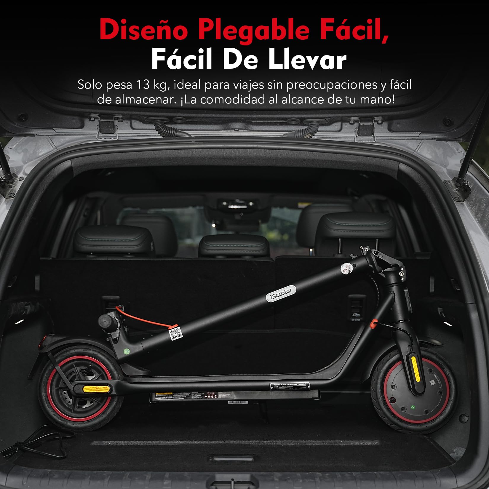 iScooter 8.5" Patinete Eléctrico Adultos Homologado DGT, 350W Motor, Autonomía De 20-25 KM, Máxima 25KM/H, Bocina, Timbre, Intermitentes, App, Frenado Doble, Plegable, Carga 120 KG, 13 KG