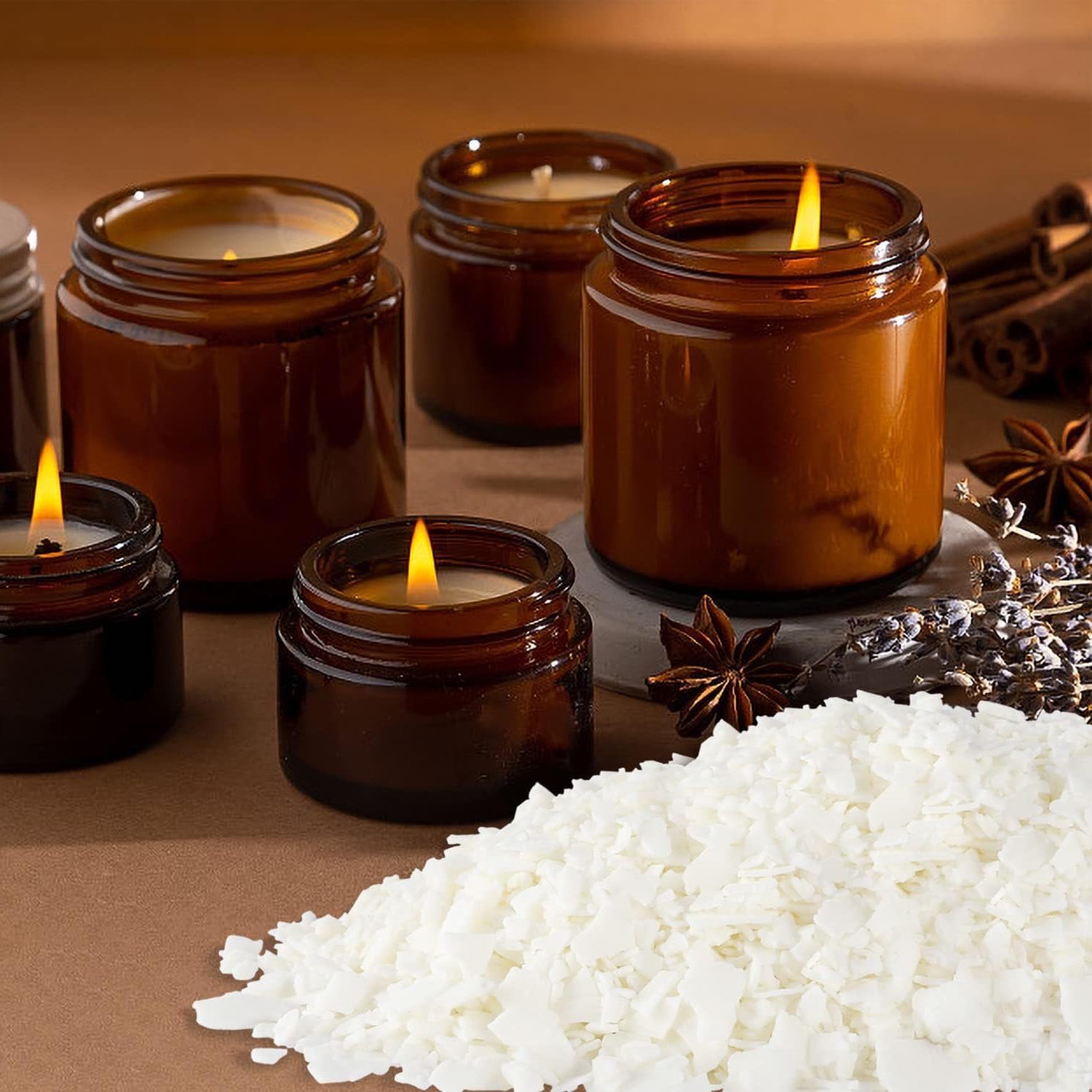 Cera di soia Premium - Varie Dimensioni - Cera di soia Ecologica 100% Naturale per Produzione di Candele Basso Punto di Fusione 45° (SACCHETTO KG 2)