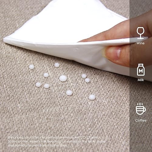 Miniatura 3 de Balcony & Falcon - Mantel rectangular de peso pesado clásico, lavable, antiarrugas y resistente al agua