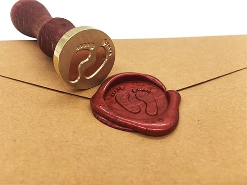 Miniatura 3 de Sello de sellado de cera para pies de bebé, estilo vintage, retro, manualidades, símbolo romántico, sello de cera, sello de metal, saludos elegantes