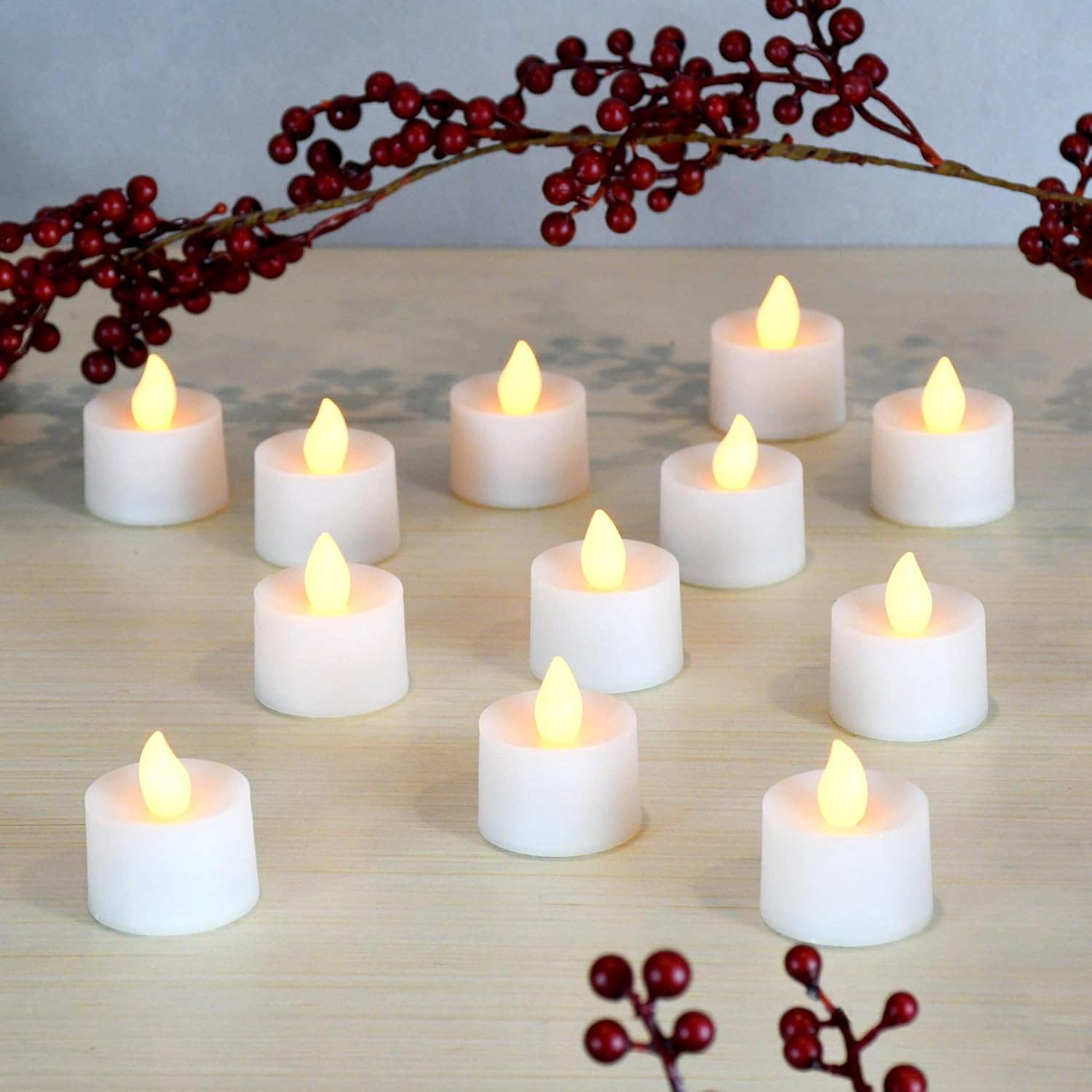 HilalFul Small Battery Operated Candles Set of 12 Flameless