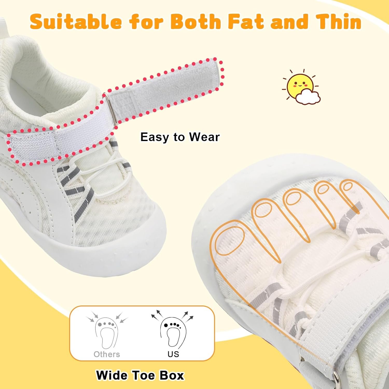 FEETCITY Wide Baby Shoes Boys Girls Baby Barefoot Shoes Breathable Infant Walking Shoe Crib Sock Shoe Toddler Sneakers Flexible - Image 4