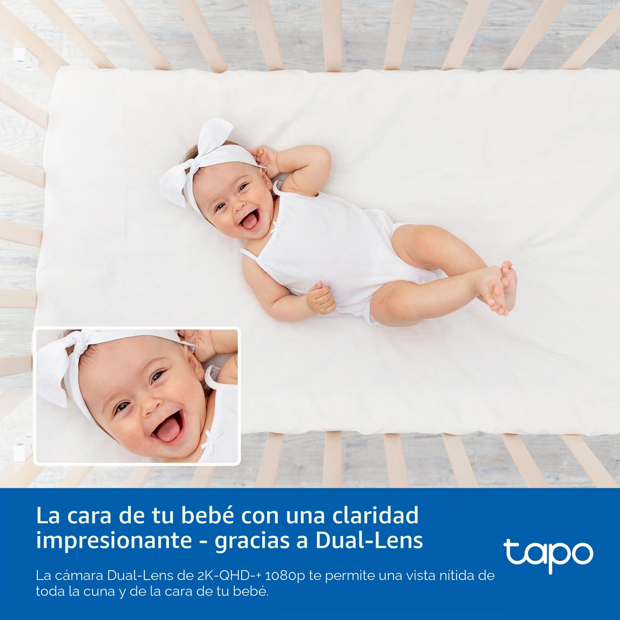 Tapo C840 - Cámara vigilancia WiFi Interior,Lentes Dobles 2K +1080p, bebés | Detección de Movimiento, Personas y Llanto de Bebé. Visión Nocturna. Almacenamiento Local o Nube. App Tapo.