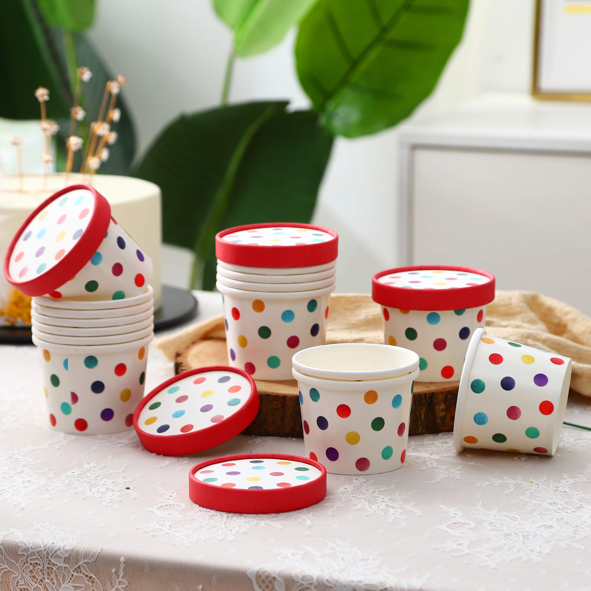 Buy Disposable Ice Cream Bowls with Lids 40 Pack 8 oz Ice Cream
