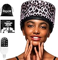 Vista 11 de Gorro térmico eléctrico térmico térmico para cabello afro negro natural, sombrero de tratamiento de spa caliente con control de temperatura