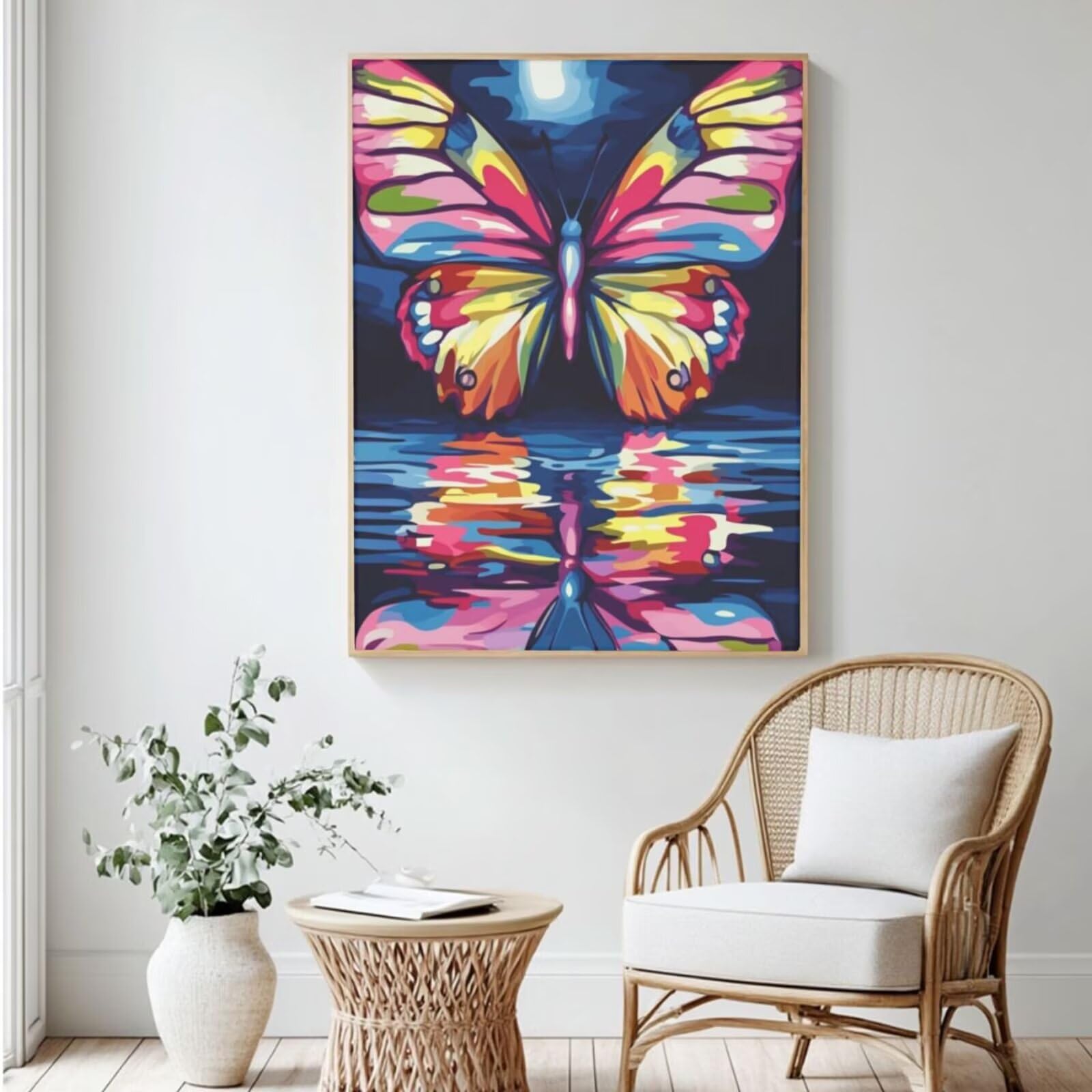 Pintura por números mariposa de 60 x 80 cm para pintar sin saber dibujar fácilmente 7