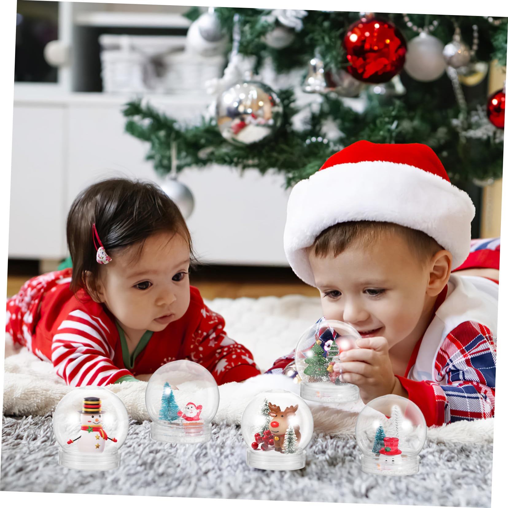DOITOOL Lot de 15 boules à neige en plastique transparent avec couvercle dévissable, accessoires pour bricolage, artisanat