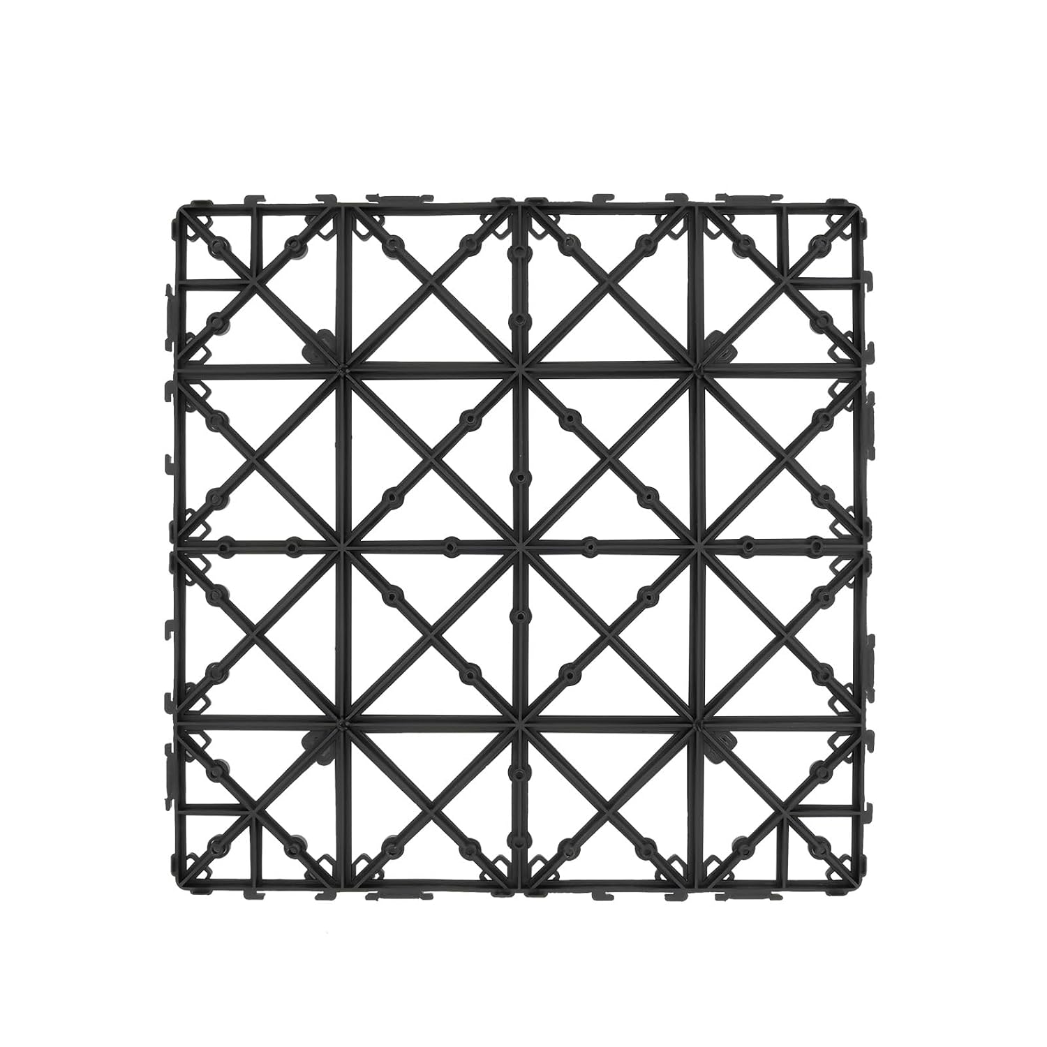 36PCS Wood Flooring Tile, 30x30cm Spliced Wooden Flooring Mat Interlocking Brown Tile for Indoor & Outdoor