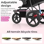 Poussette de jogging INFANS, système de voyage avec suspension absorbant les chocs, plateau de repas, porte-gobelet, dossier réglable, poussettes légères pour nouveau-nés (Rose)