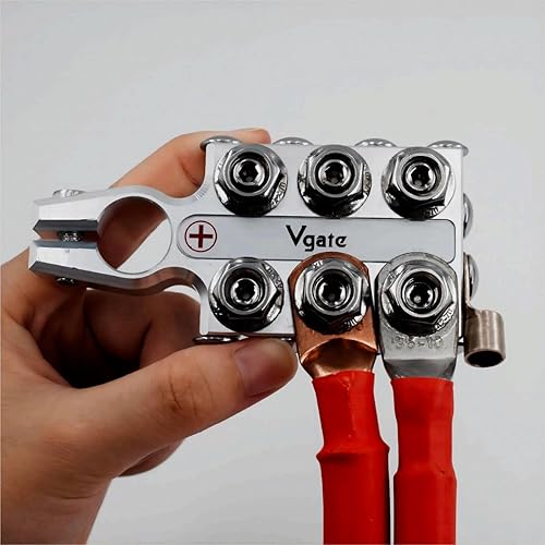 Miniatura 7 de Vgate Terminal de poste AGM de batería de plomo ácido de 16 vías, barra de bus de bloque de distribución, calibre 8AWG hasta 40 (XL), positivo y