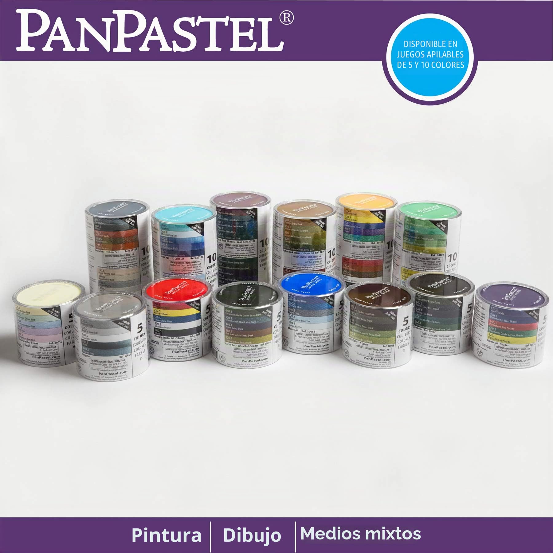 PanPastel Juego de 5 Colores, Juego de Colores Tierra Extra Oscuros