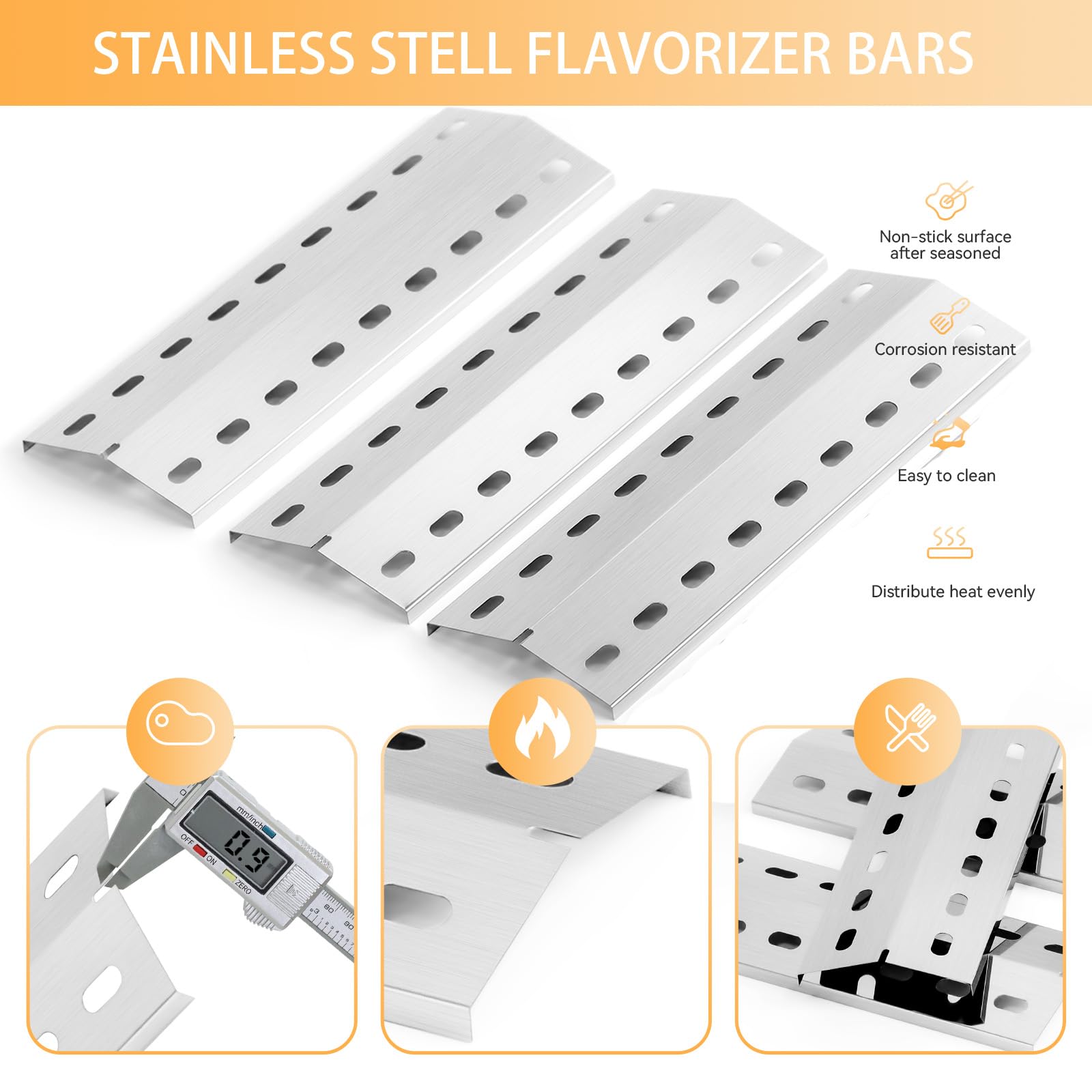 39,5 x 15 cm, copertura universale in acciaio inox per Landmann Grillchef, Landmann Triton, Landmann Minton, Landmann Avalon, Grandhall Maxim GT4, scudo termico Flavorizer Bars di ricambio