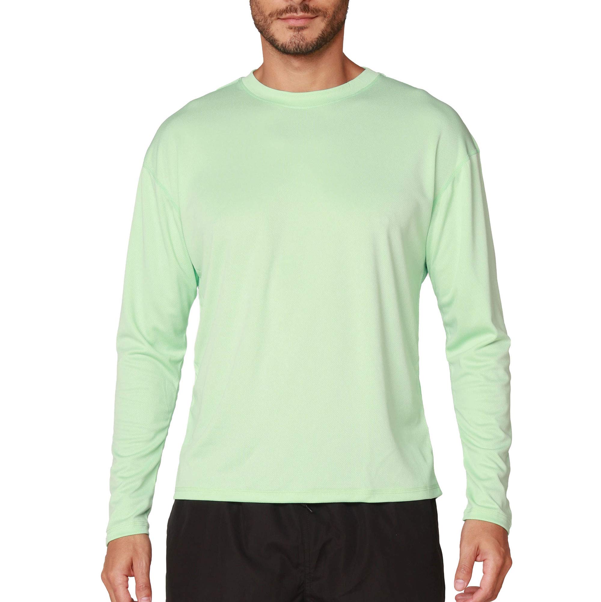 INGEARMens Swim Shirt UPF Mens Sun Shirts Mens Long Sleeve Rash Guard (Mint, X-Large)