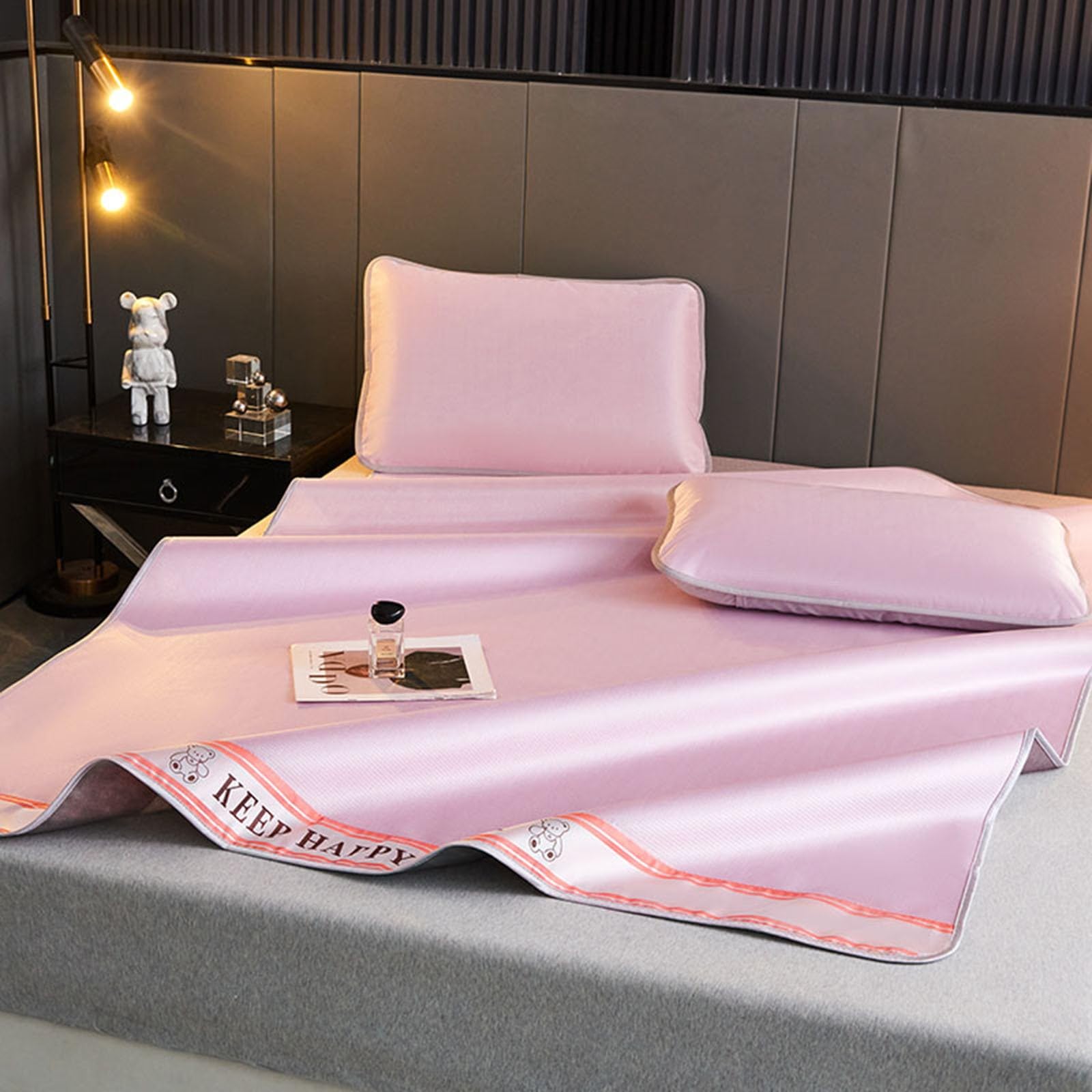 con Cinghie Antiscivolo - Lenzuolo Estivo Trapuntato alla Moda e Squisito,Stuoie rinfrescanti(E,150 * 200cm/59 * 79")