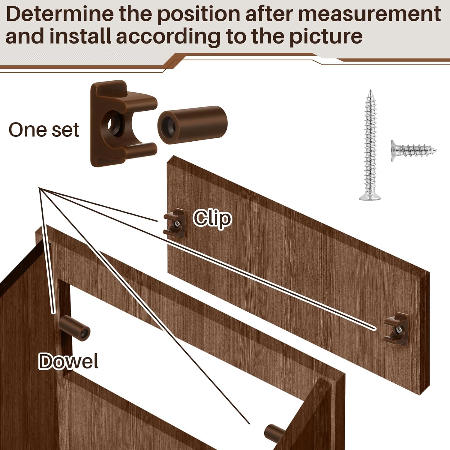 Juexica 16 Pairs False Cabinet Front Clip False Drawer Clips, Brown