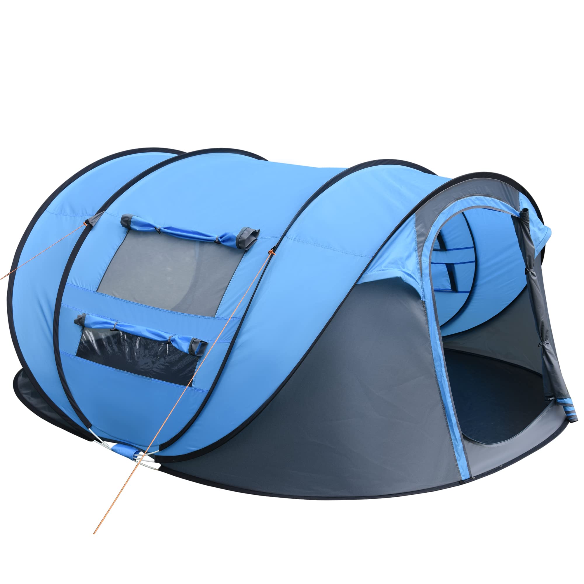 Outsunny Tenda da Campeggio Pop Up 4 Persone 2000mm Anti UV 20+ 263.5x220x123 cm Blu