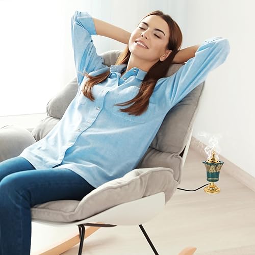 Miniatura 3 de Quemador de incienso eléctrico estilo Oriente Medio Incensario Plug-in Aroma Quemador de aroma para oficina en casa, sala de yoga, relajación con