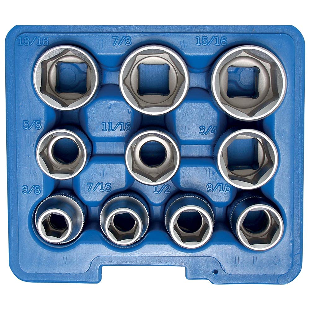 Coffret de 10 douilles SAE en pouces impériales pour clé à cliquet